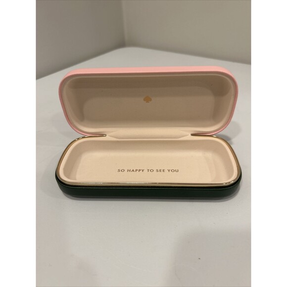 Kate Spade New York Reading Sunglasses Case Pink Green Clamshell - Picture 4 of 7
